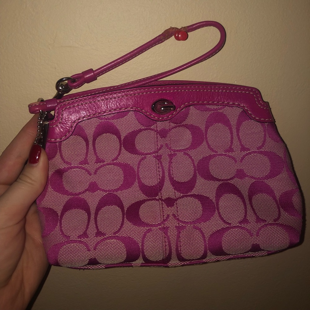 Pink Coach Wristlet